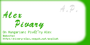 alex pivary business card